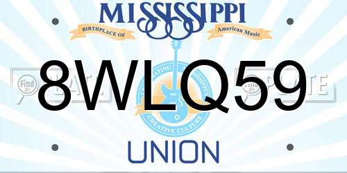8WLQ59 Mississippi License Plate