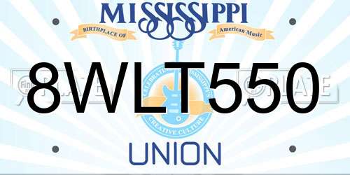 8WLT550 Mississippi License Plate