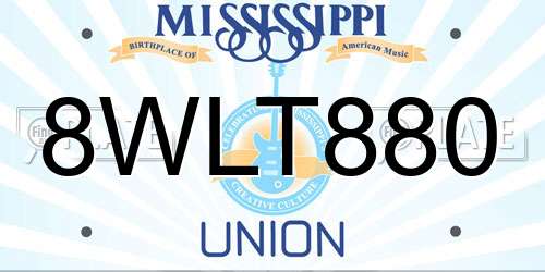 8WLT880 Mississippi License Plate