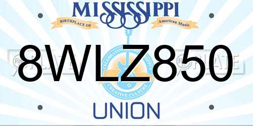 8WLZ850 Mississippi License Plate