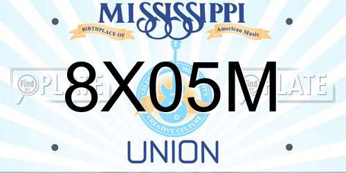 8X05M Mississippi License Plate
