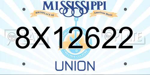 8X12622 Mississippi License Plate
