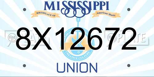 8X12672 Mississippi License Plate