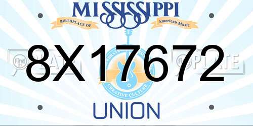 8X17672 Mississippi License Plate