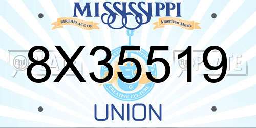8X35519 Mississippi License Plate