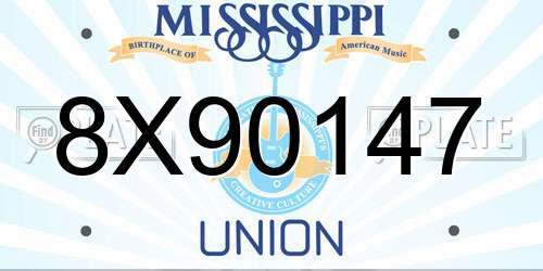 8X90147 Mississippi License Plate