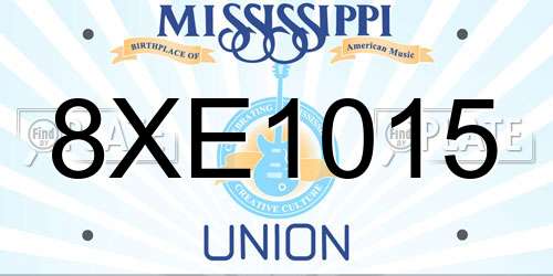 8XE1015 Mississippi License Plate