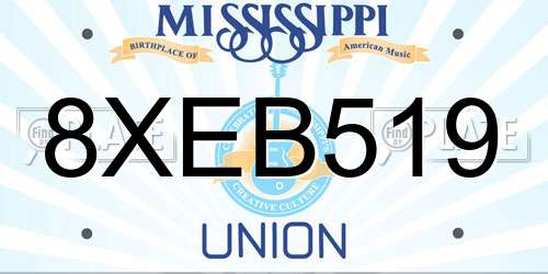 8XEB519 Mississippi License Plate