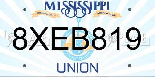 8XEB819 Mississippi License Plate