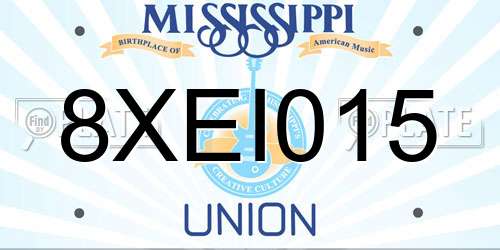 8XEI015 Mississippi License Plate