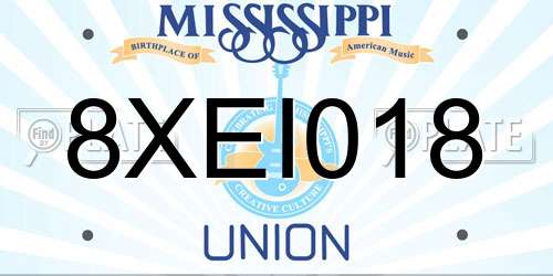 8XEI018 Mississippi License Plate