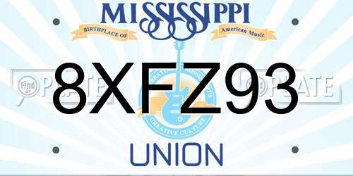 8XFZ93 Mississippi License Plate