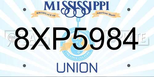 8XP5984 Mississippi License Plate