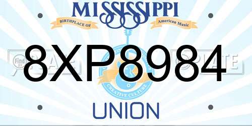 8XP8984 Mississippi License Plate