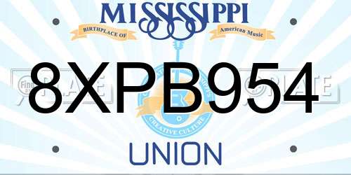 8XPB954 Mississippi License Plate