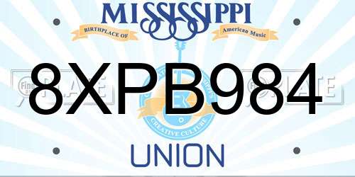 8XPB984 Mississippi License Plate
