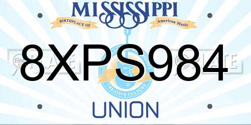 8XPS984 Mississippi License Plate