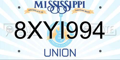 8XYI994 Mississippi License Plate