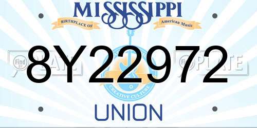 8Y22972 Mississippi License Plate