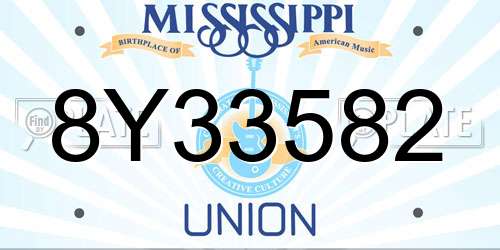 8Y33582 Mississippi License Plate