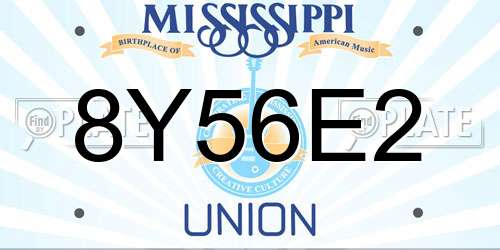 8Y56E2 Mississippi License Plate