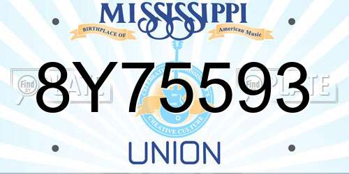 8Y75593 Mississippi License Plate