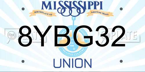 8YBG32 Mississippi License Plate