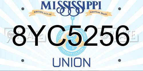 8YC5256 Mississippi License Plate