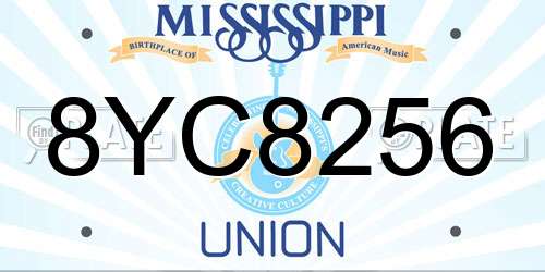 8YC8256 Mississippi License Plate