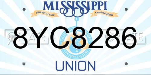 8YC8286 Mississippi License Plate