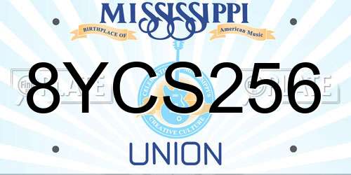 8YCS256 Mississippi License Plate