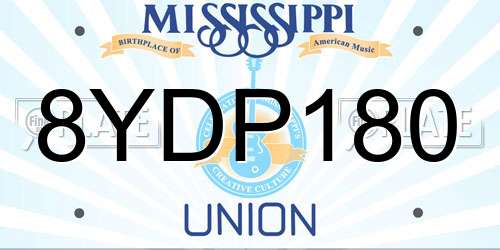 8YDP180 Mississippi License Plate