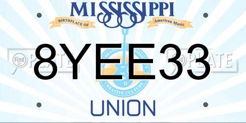 8YEE33 Mississippi License Plate