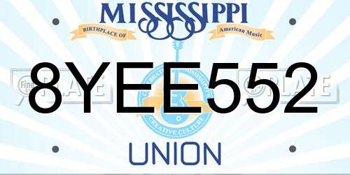 8YEE552 Mississippi License Plate