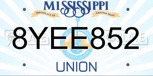 8YEE852 Mississippi License Plate