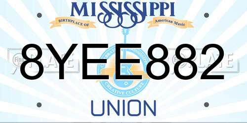 8YEE882 Mississippi License Plate