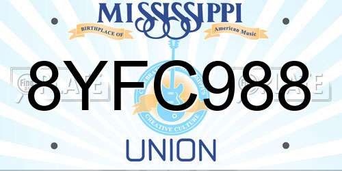 8YFC988 Mississippi License Plate