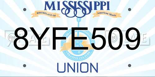 8YFE509 Mississippi License Plate