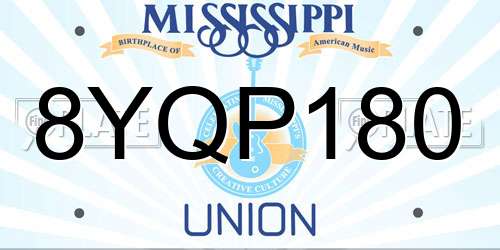 8YQP180 Mississippi License Plate
