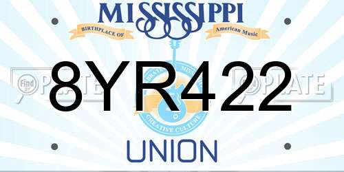 8YR422 Mississippi License Plate
