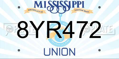 8YR472 Mississippi License Plate