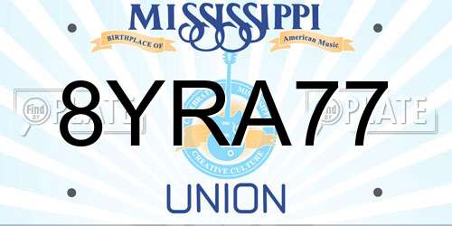 8YRA77 Mississippi License Plate