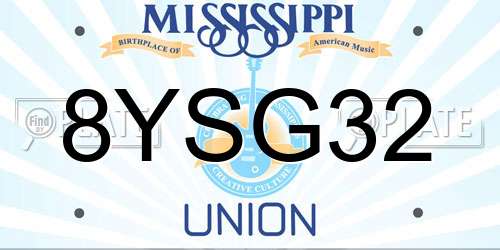 8YSG32 Mississippi License Plate