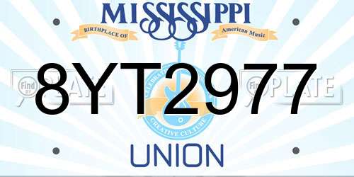 8YT2977 Mississippi License Plate