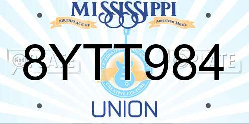 8YTT984 Mississippi License Plate
