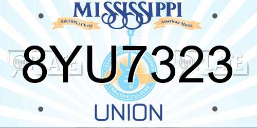 8YU7323 Mississippi License Plate