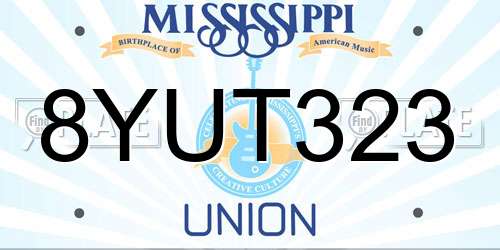 8YUT323 Mississippi License Plate