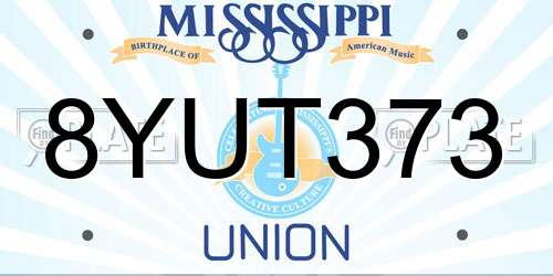 8YUT373 Mississippi License Plate