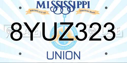 8YUZ323 Mississippi License Plate