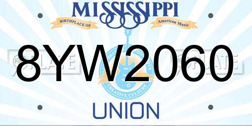 8YW2060 Mississippi License Plate